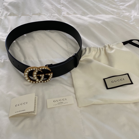 Gucci pearl and gold belt, size 75cm - Picture 2 of 5